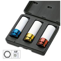 JBM 51336 - KIT DE 3 VASOS DE IMPACTO DE 1/2" EXTRACCION  RUEDAS